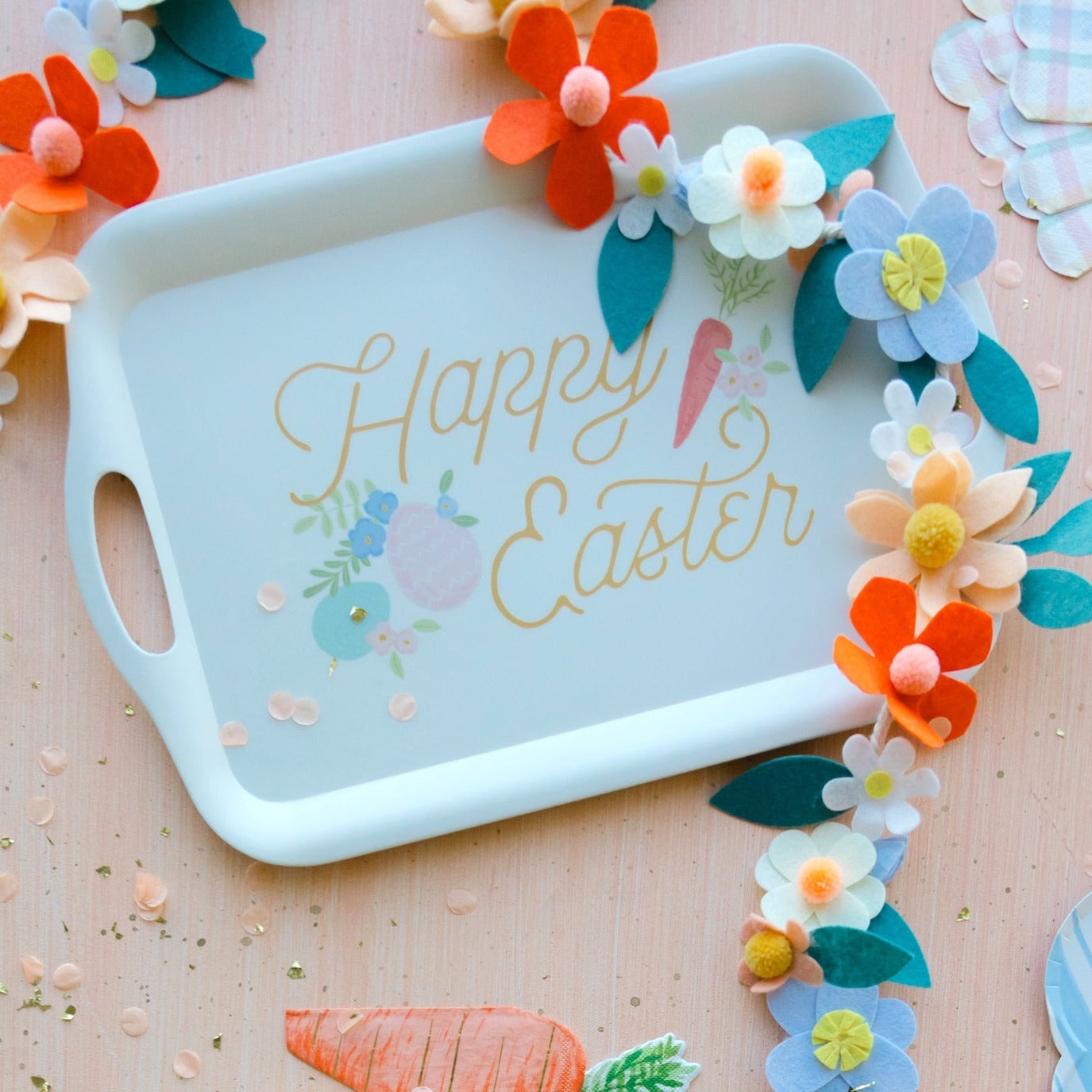 Happy Easter Reusable Bamboo Tray