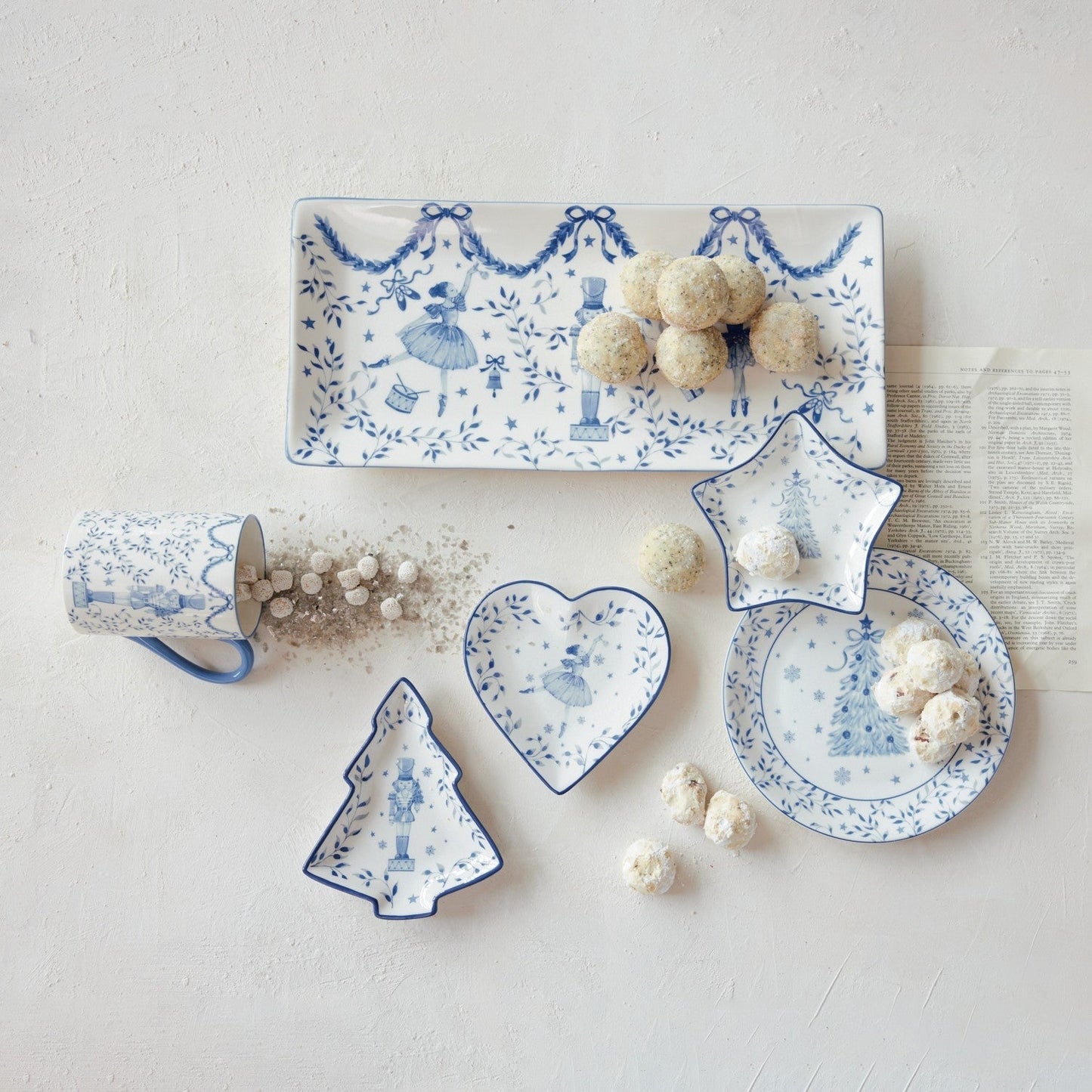 Nutcracker & Ballerina Stoneware Tray
