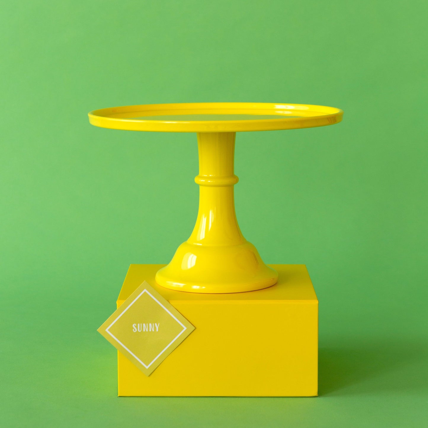 Large Yellow Pedestal Melamine Cake Stand