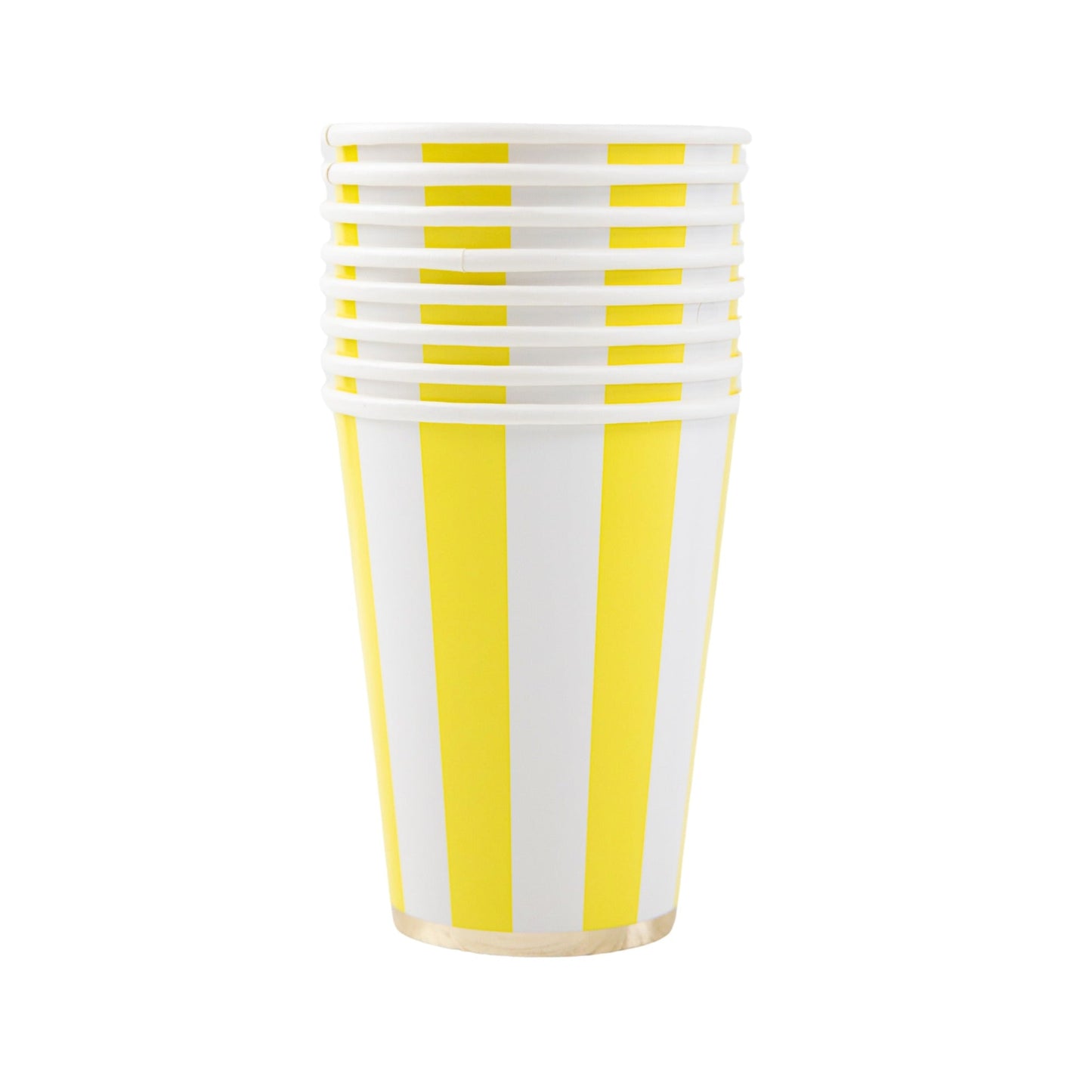 Soleil Yellow Signature Cabana Stripe Cups