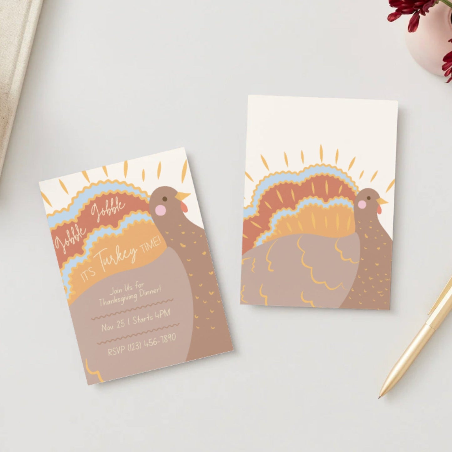 Charming Turkey Digital Party Invitation