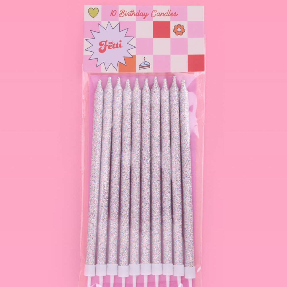 Iridescent Glitter Birthday Candles