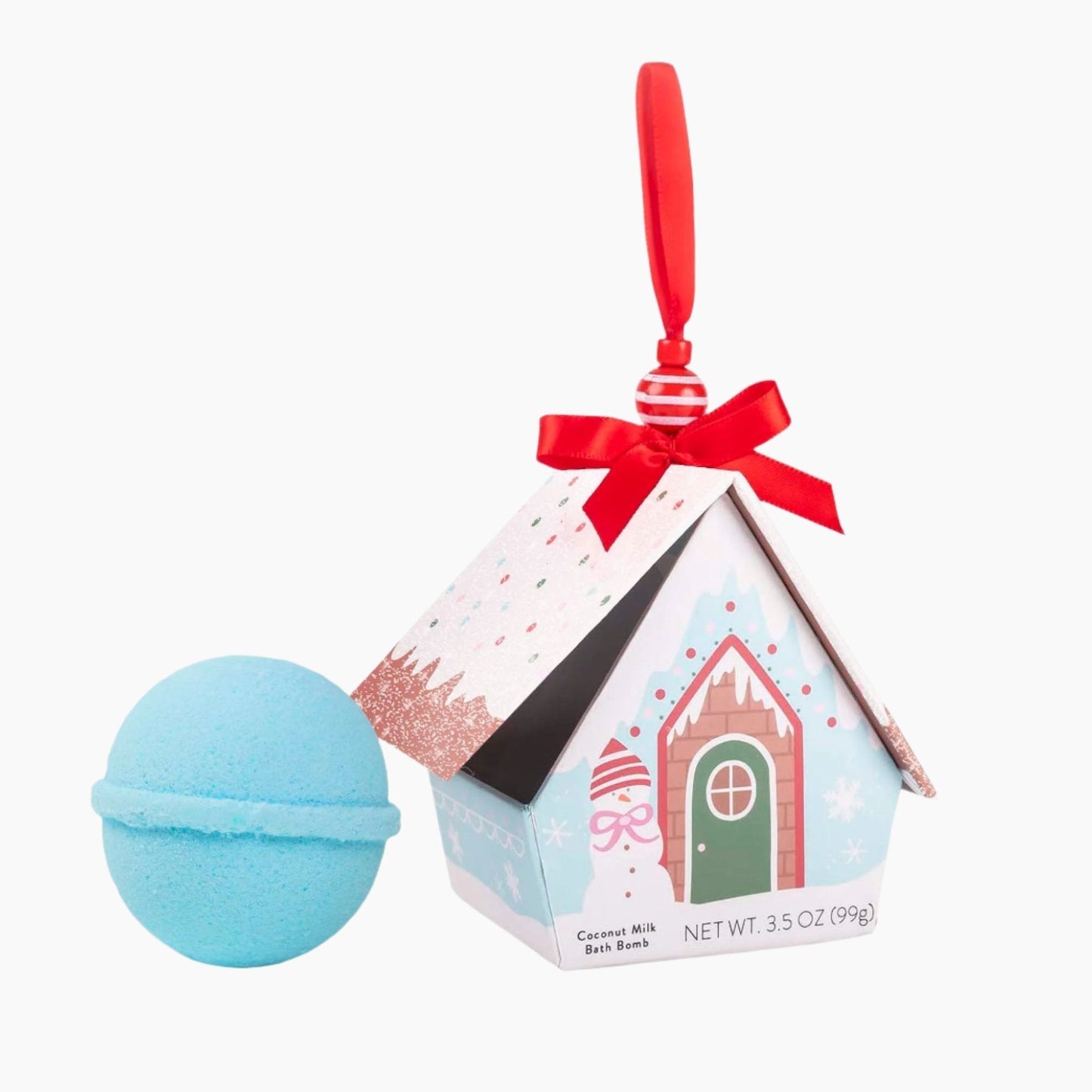 Blue Bath Bomb Christmas House Ornament