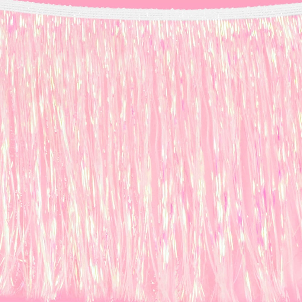 White Iridescent Fringe Banner