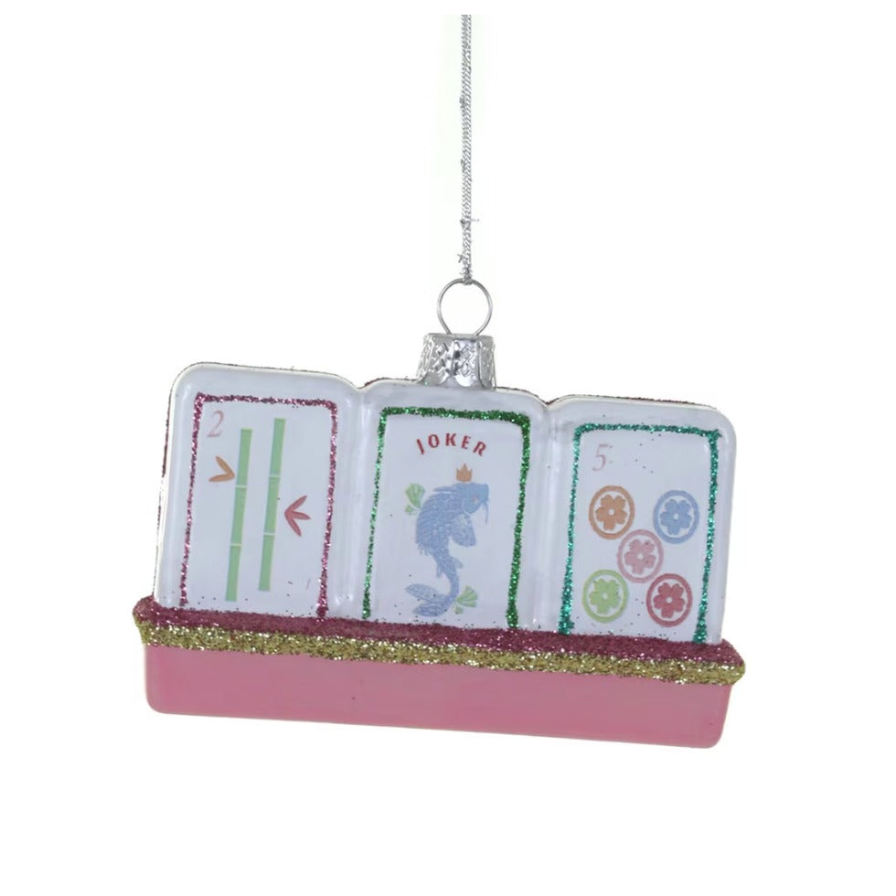 Mahjong Tiles Glass Ornament by Cody Foster