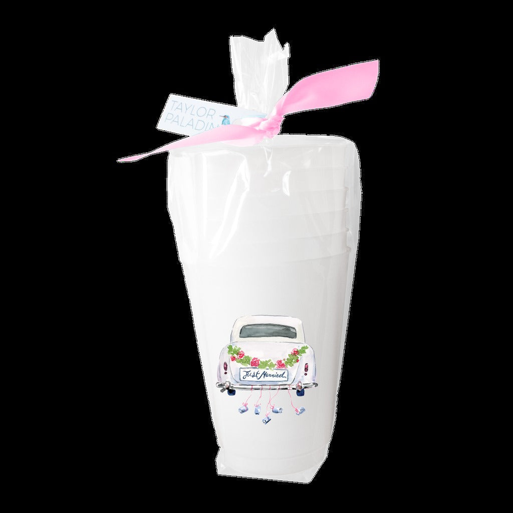 Just Married Frosted Cups