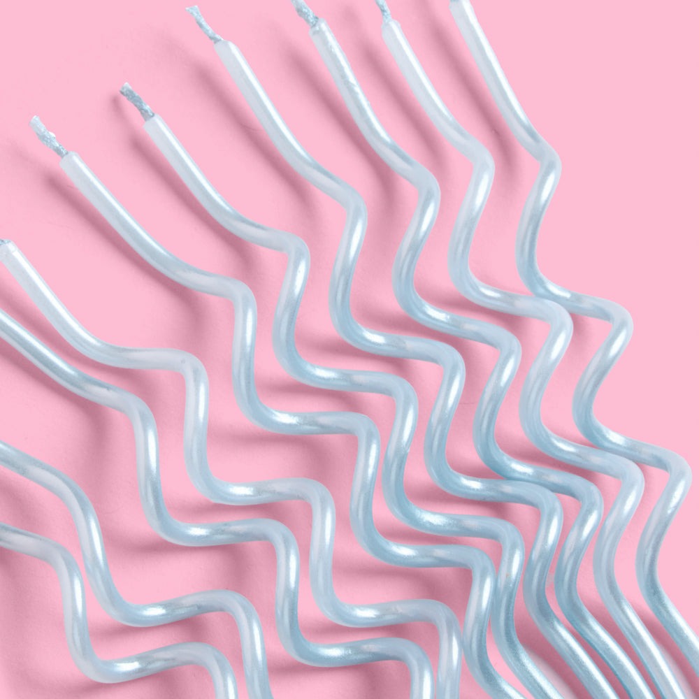 Blue Swirly Birthday Candles