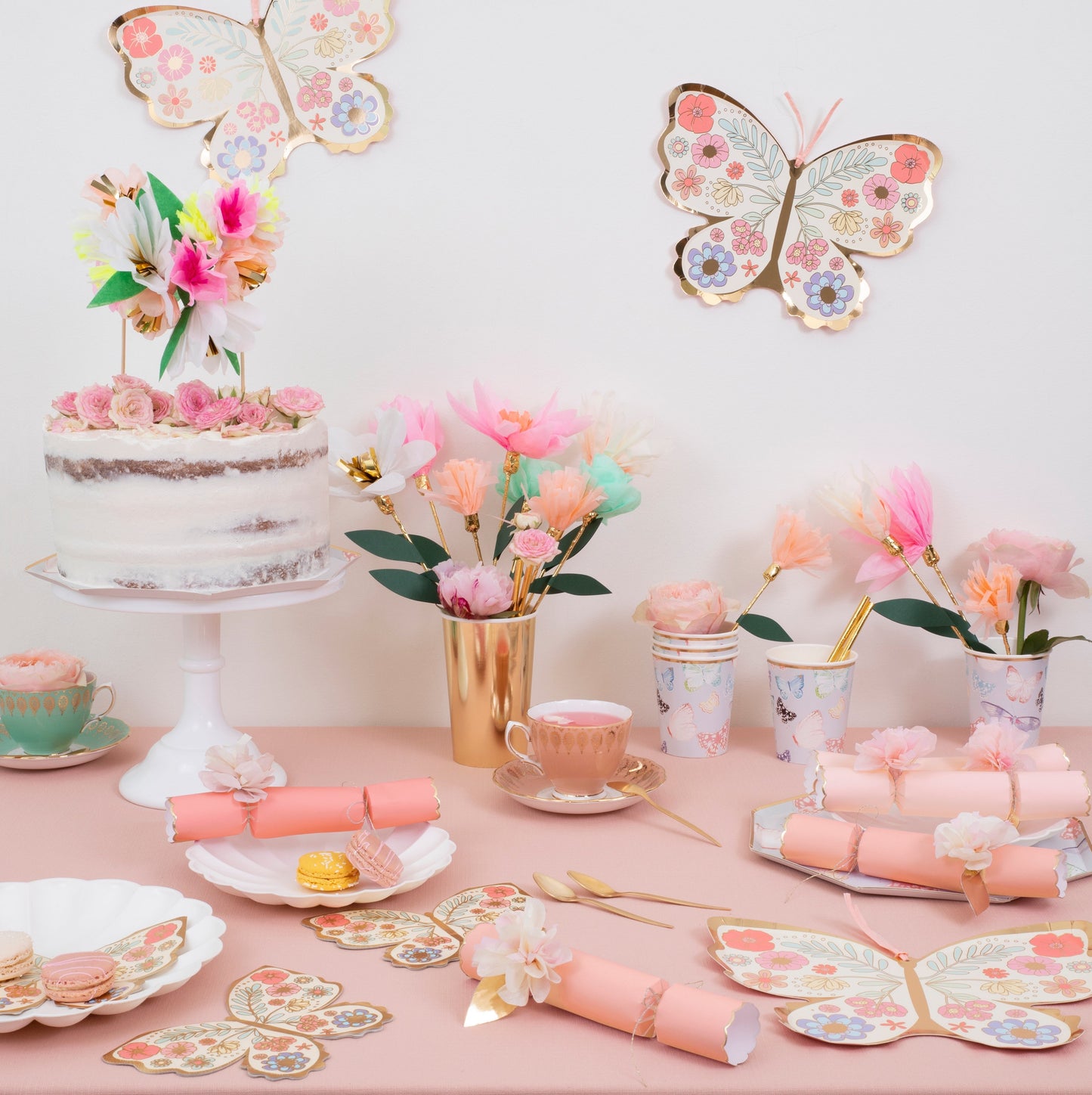 Floral Butterfly Die-Cut Plates