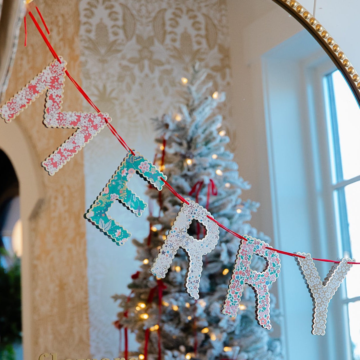 Meri Meri X Liberty Merry Christmas Garland Set