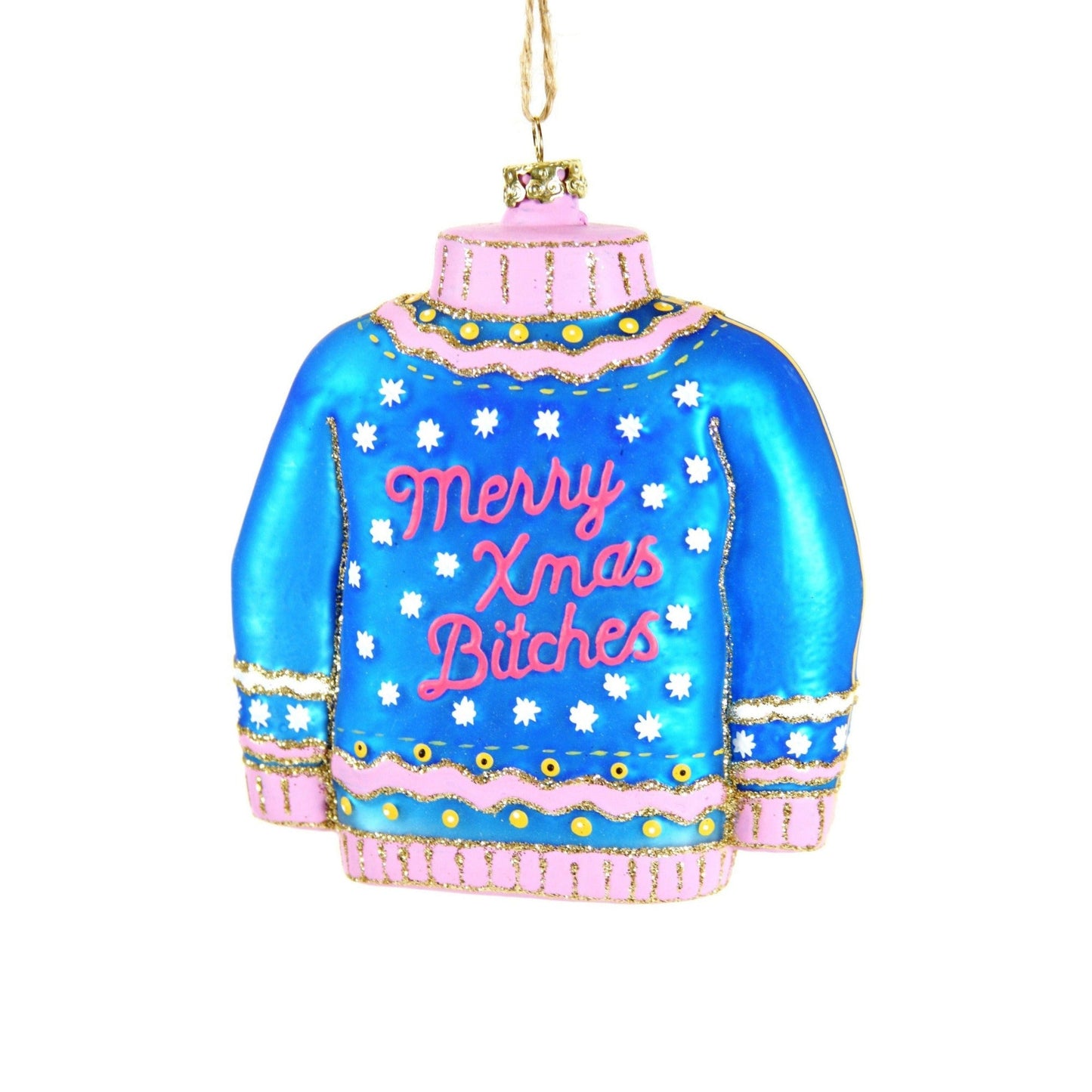 Merry Christmas Bitches Sweater Ornament by Cody Foster