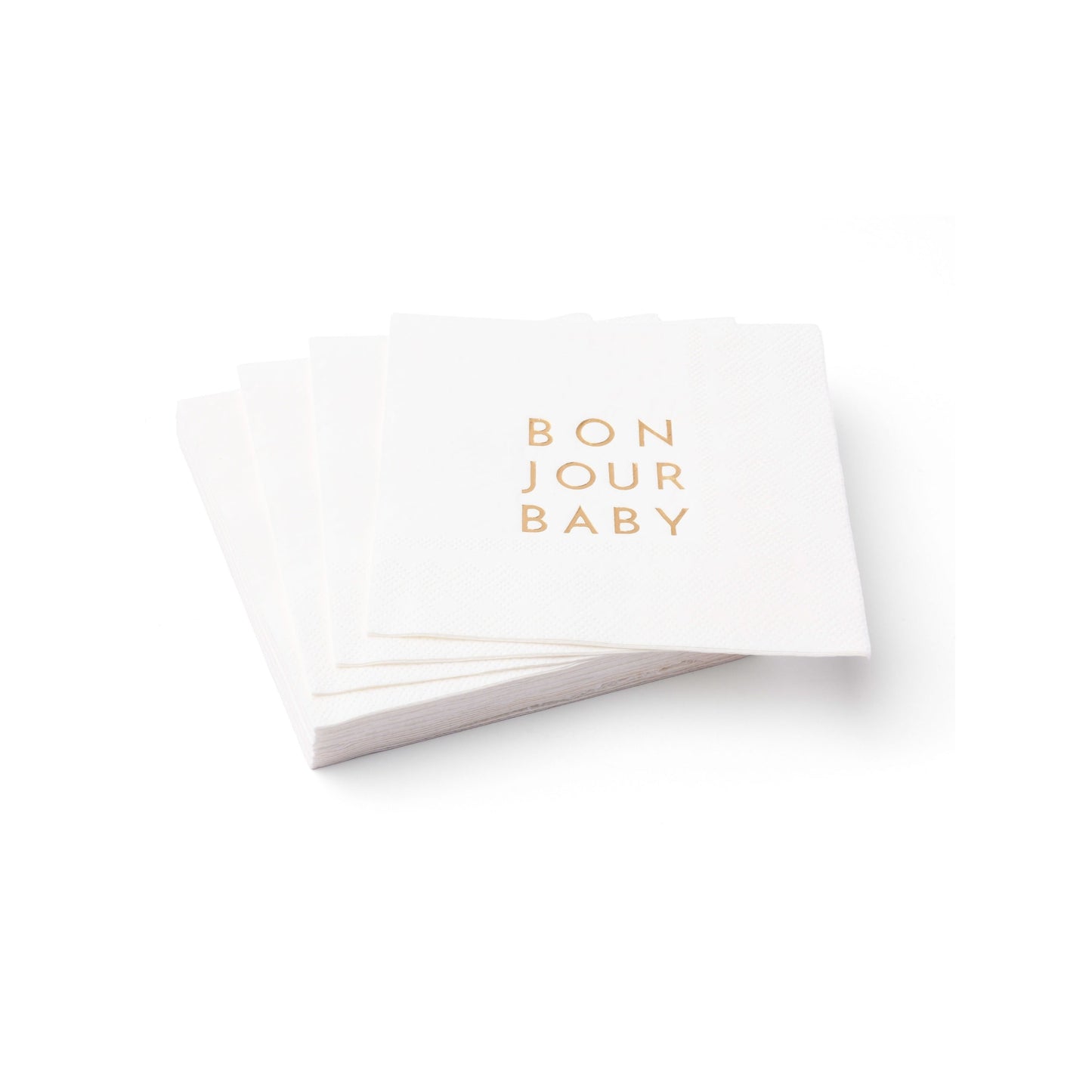 Bonjour Baby Blanc White Cocktail Napkins