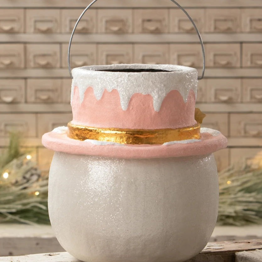 Bethany Lowe Pastel Holly Hat Snowman - Large