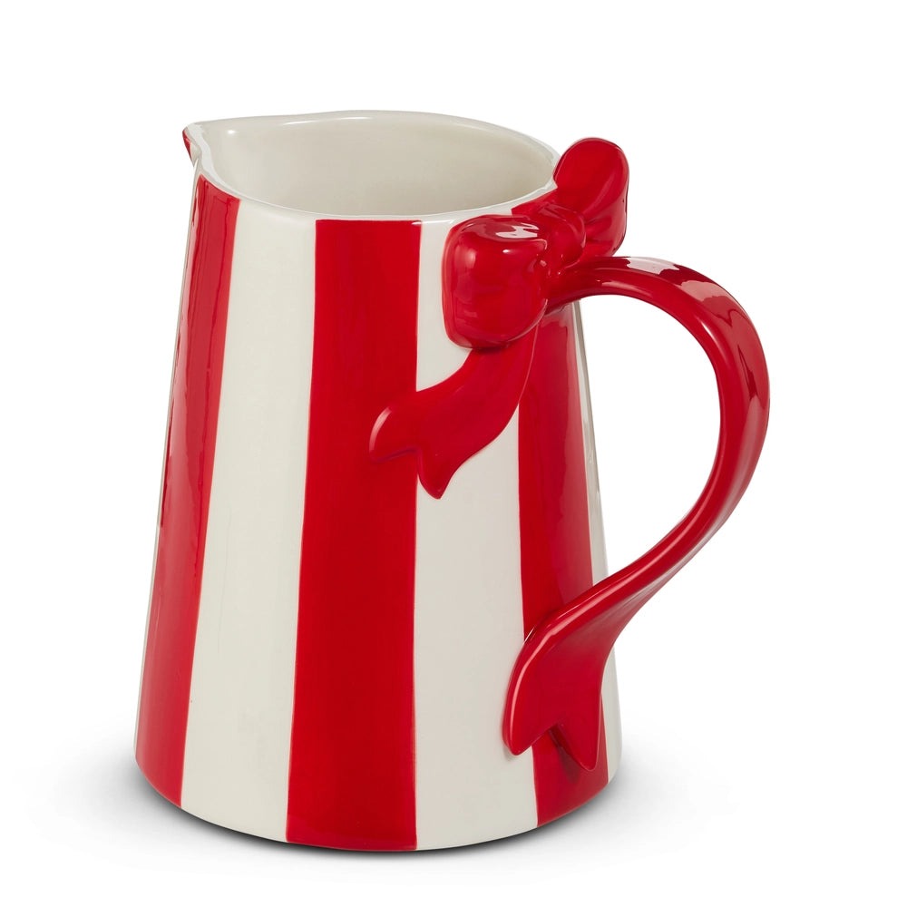 Striped Bow Pitcher