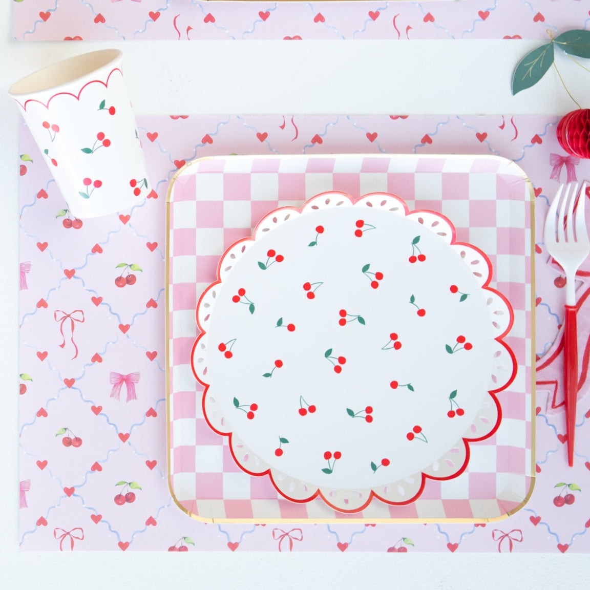 Cherry Pattern Cups