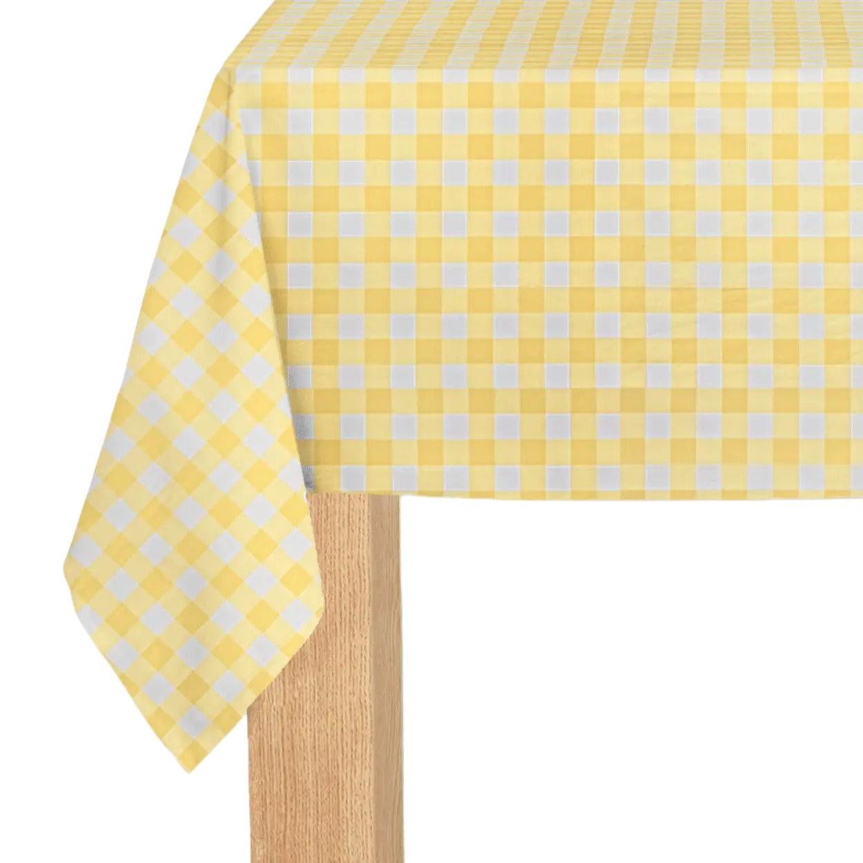 Yellow Gingham Paper Tablecloth