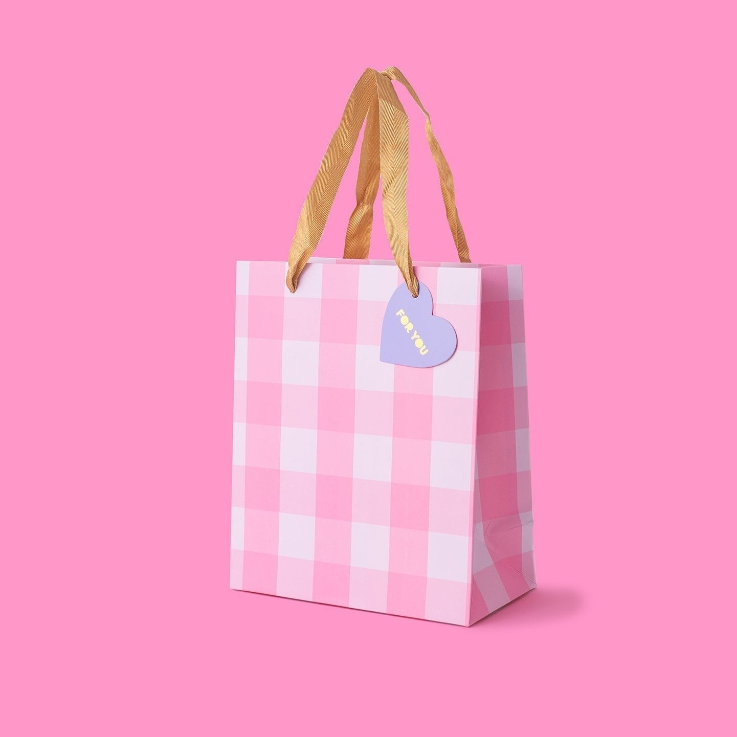 Light Pink Gingham Gift Bag