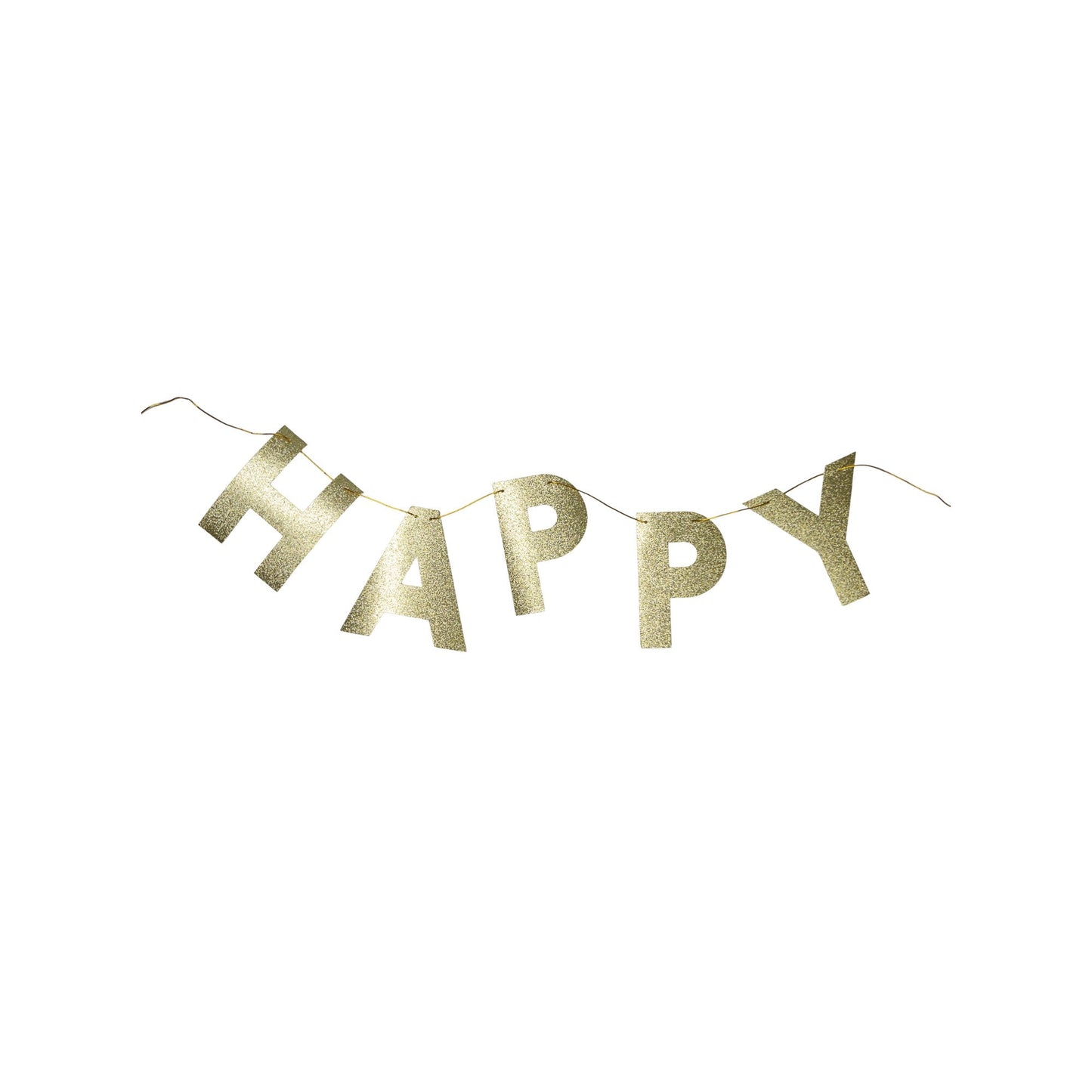 Gold Glitter Happy Birthday Banner