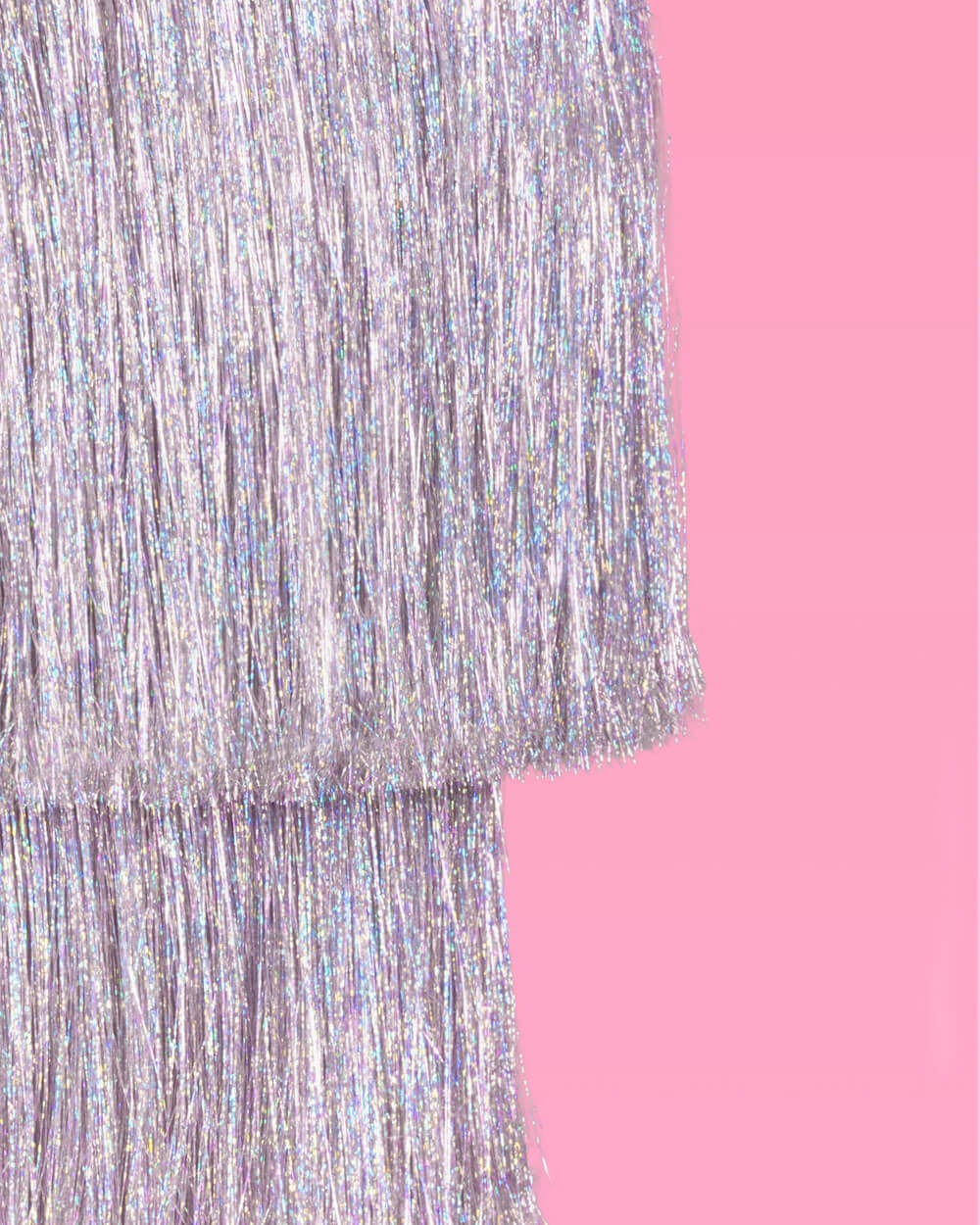 Silver Fringe Chandelier Decoration