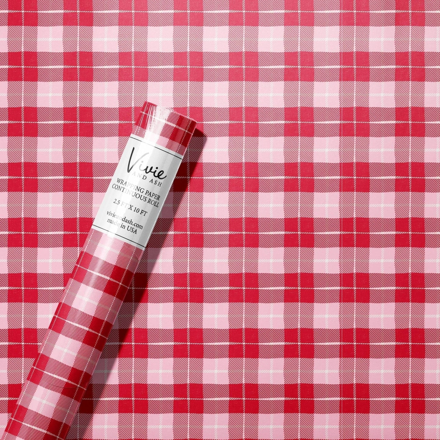 Pink & Red Plaid Wrapping Paper