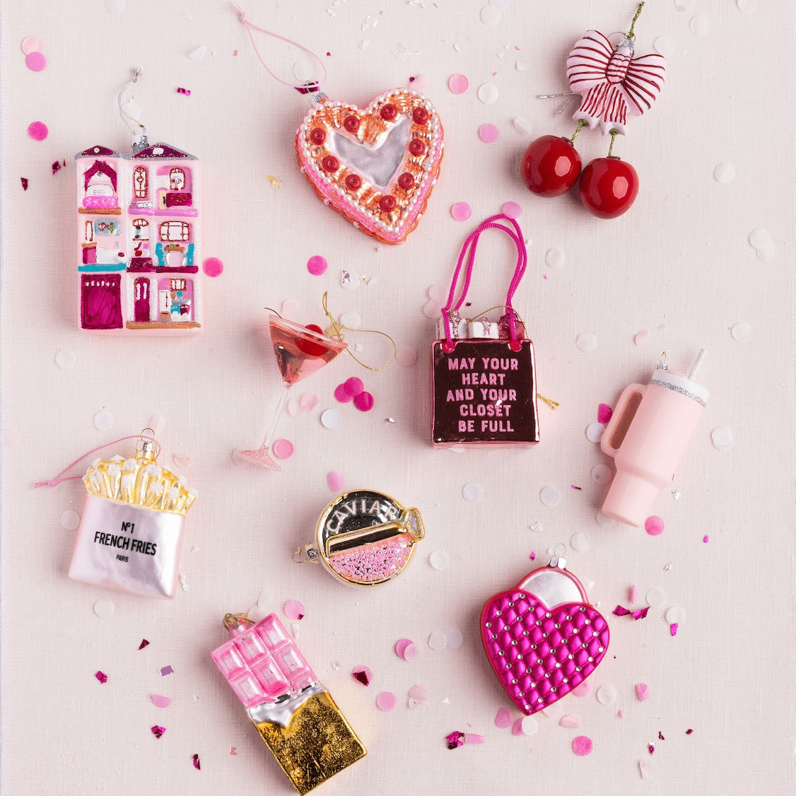 Vintage Heart Cake Glass Ornament by Cody Foster