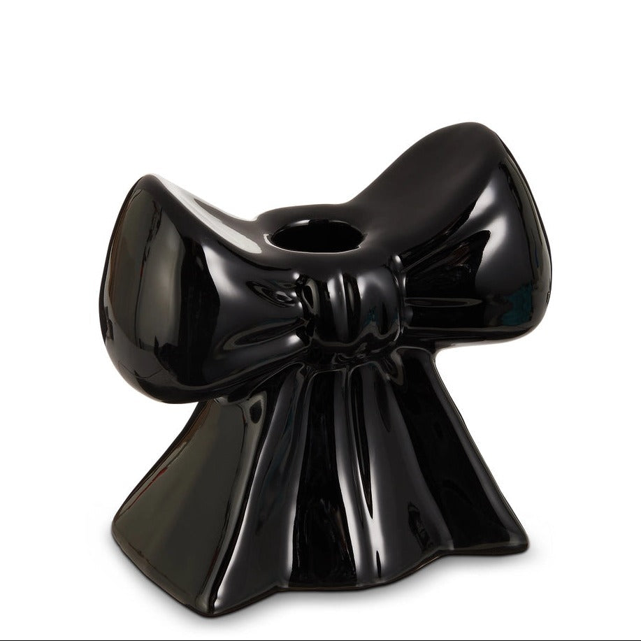 Black Bow Candle Holder