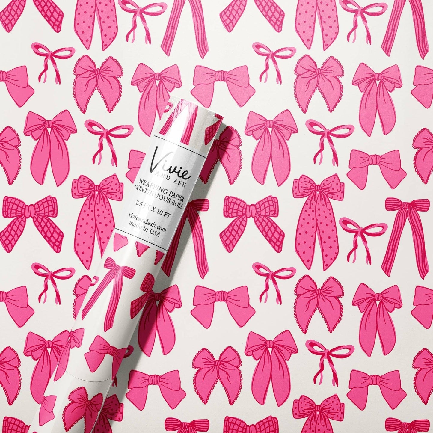 Pink & Red Bows Wrapping Paper Roll