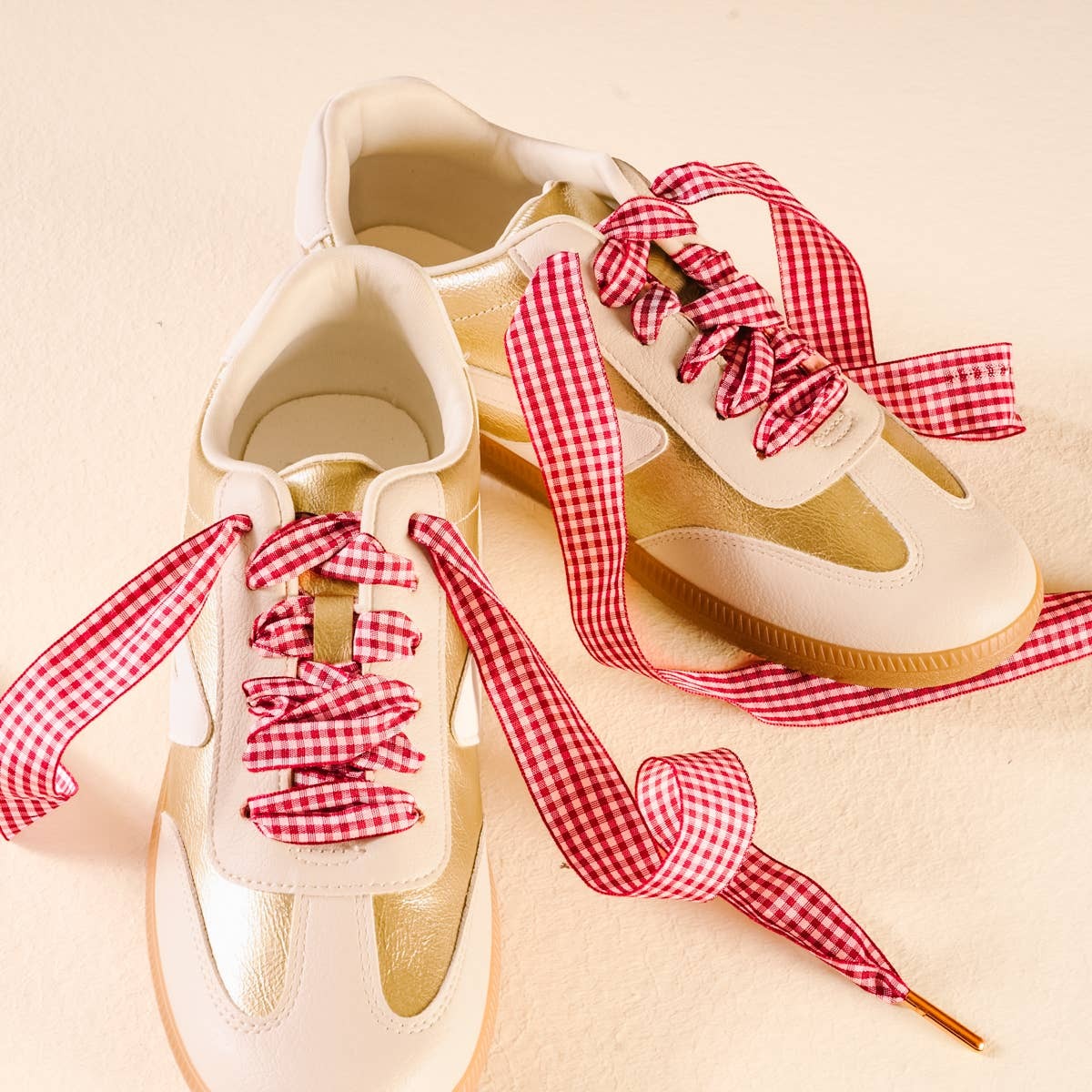 Gingham Ribbon Shoelaces