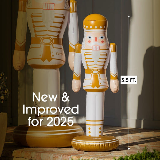 Small Inflatable White & Gold Nutcracker