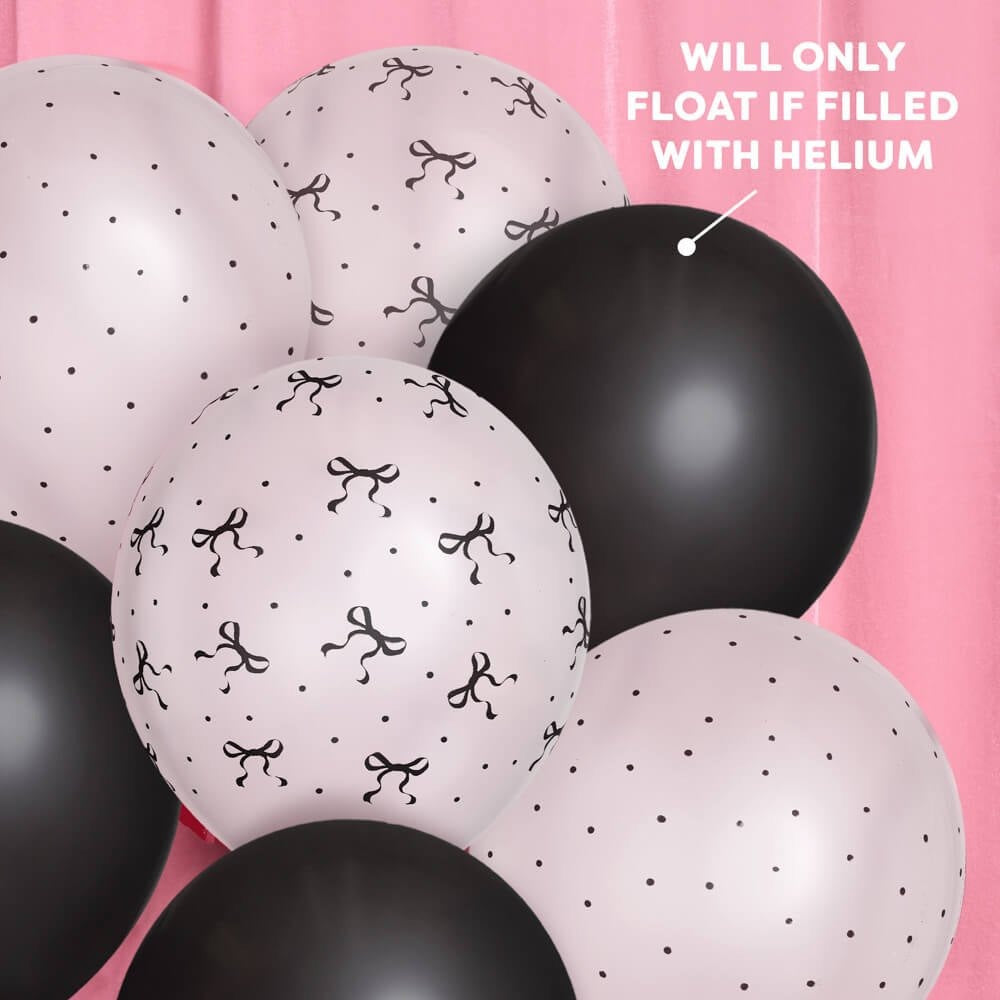 Black & White Bow Balloon Set