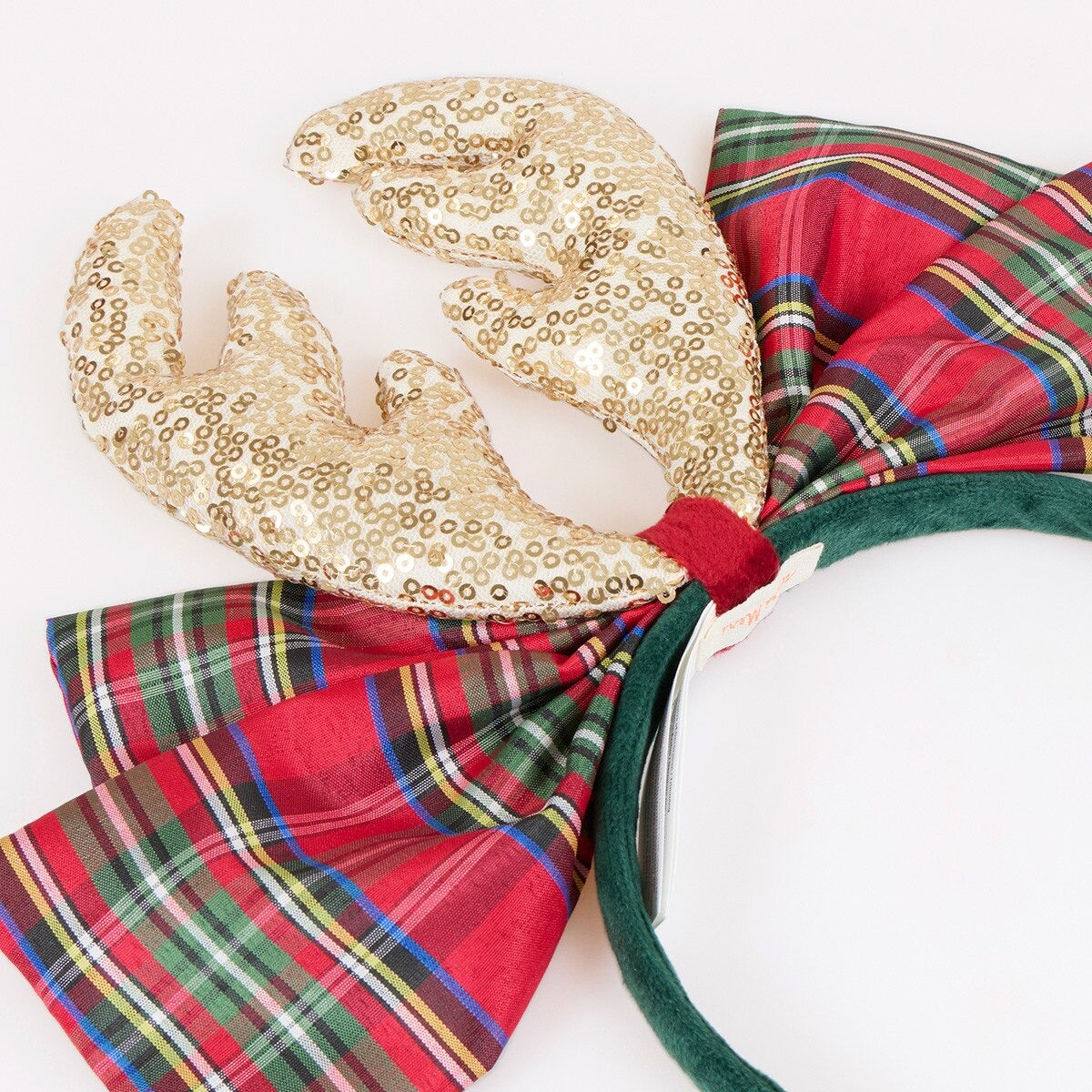 Plaid Antlers Holiday Headband