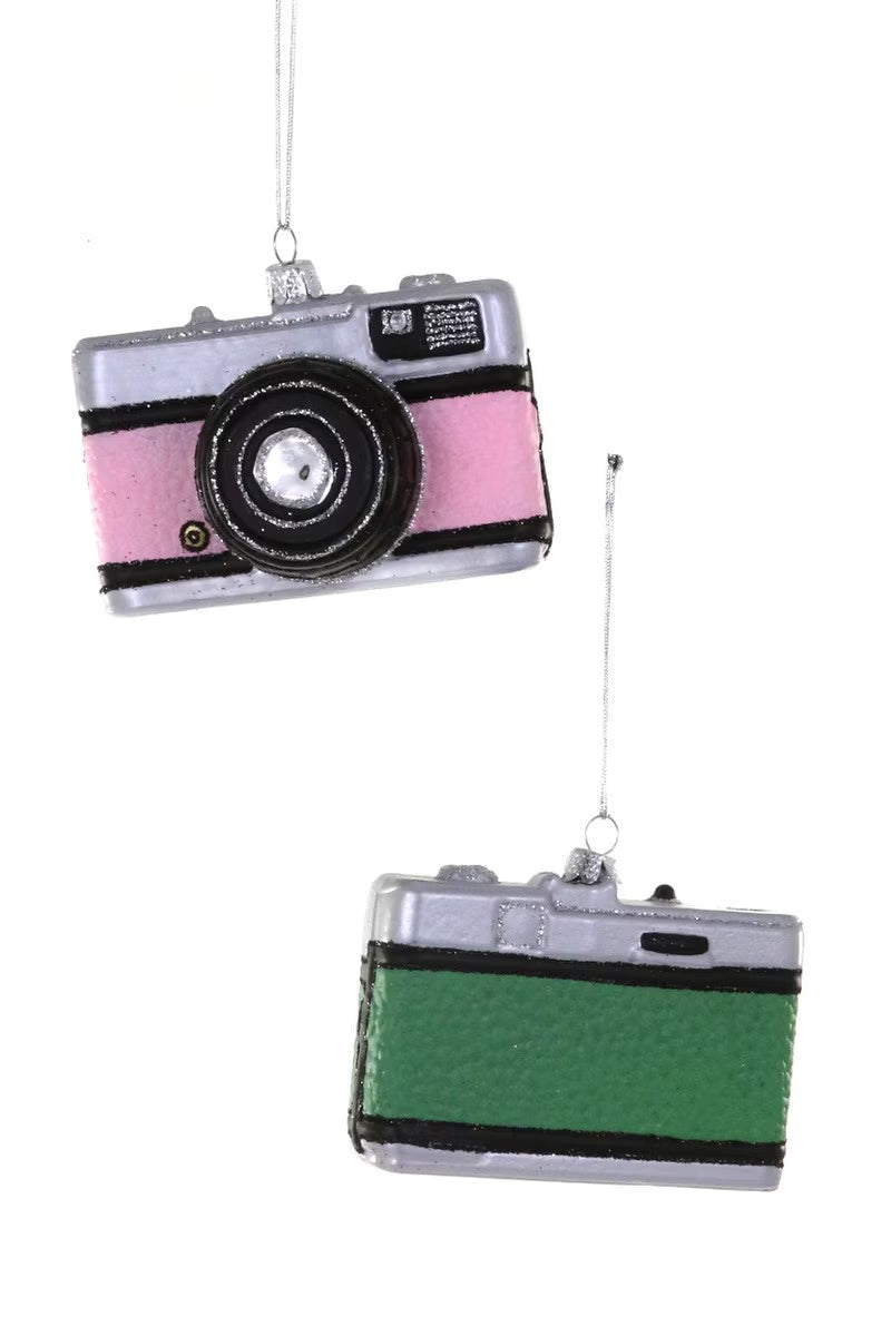 Vintage Camera Glass Ornament by Cody Foster