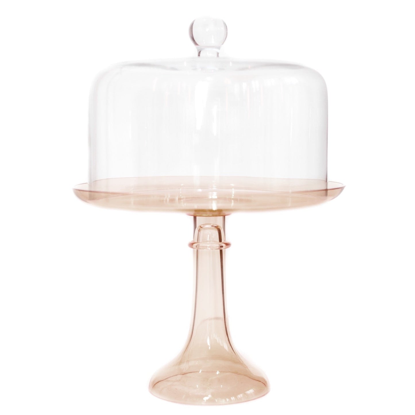 Amber Smoke Glass Cake Stand