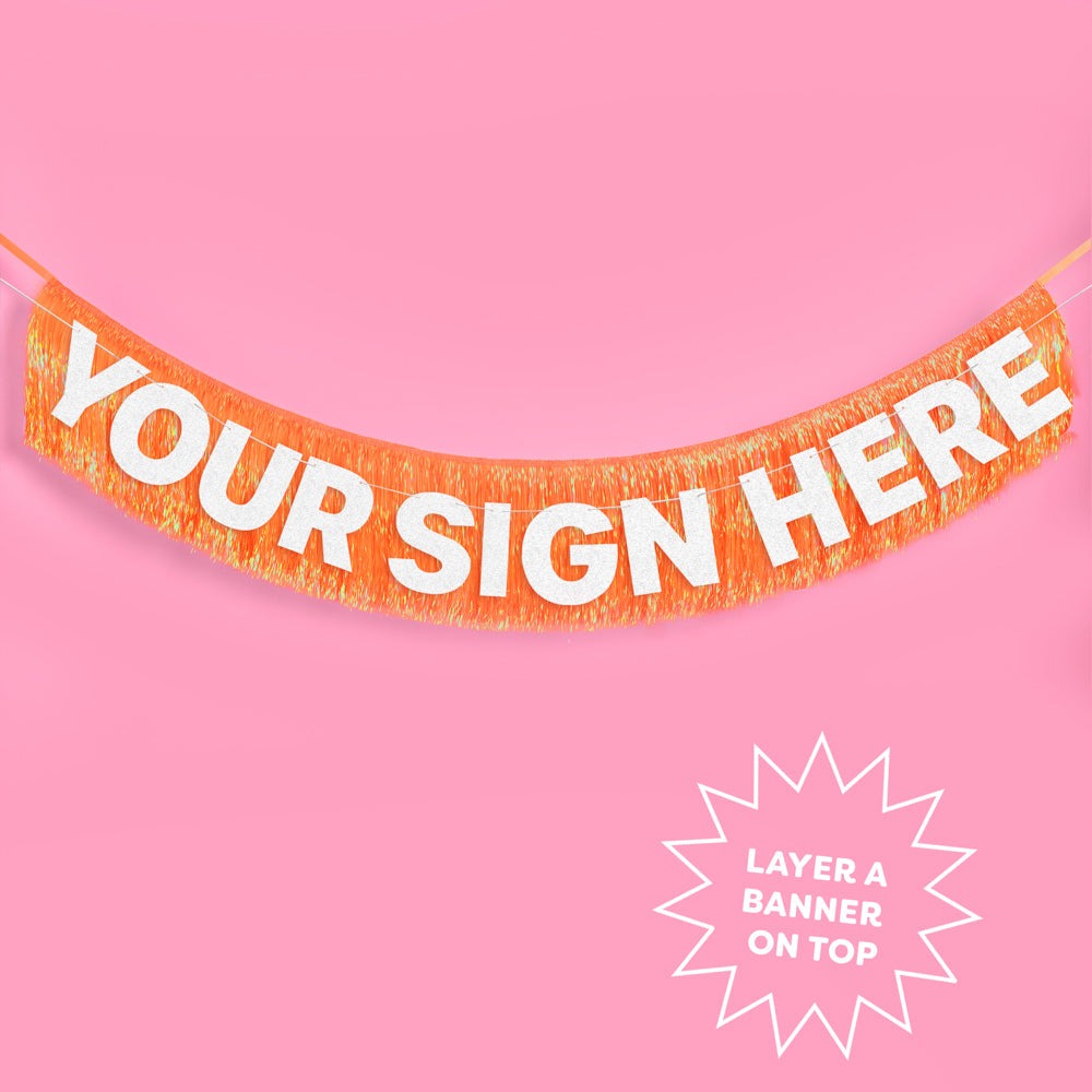 Showgirl Orange Fringe Banner