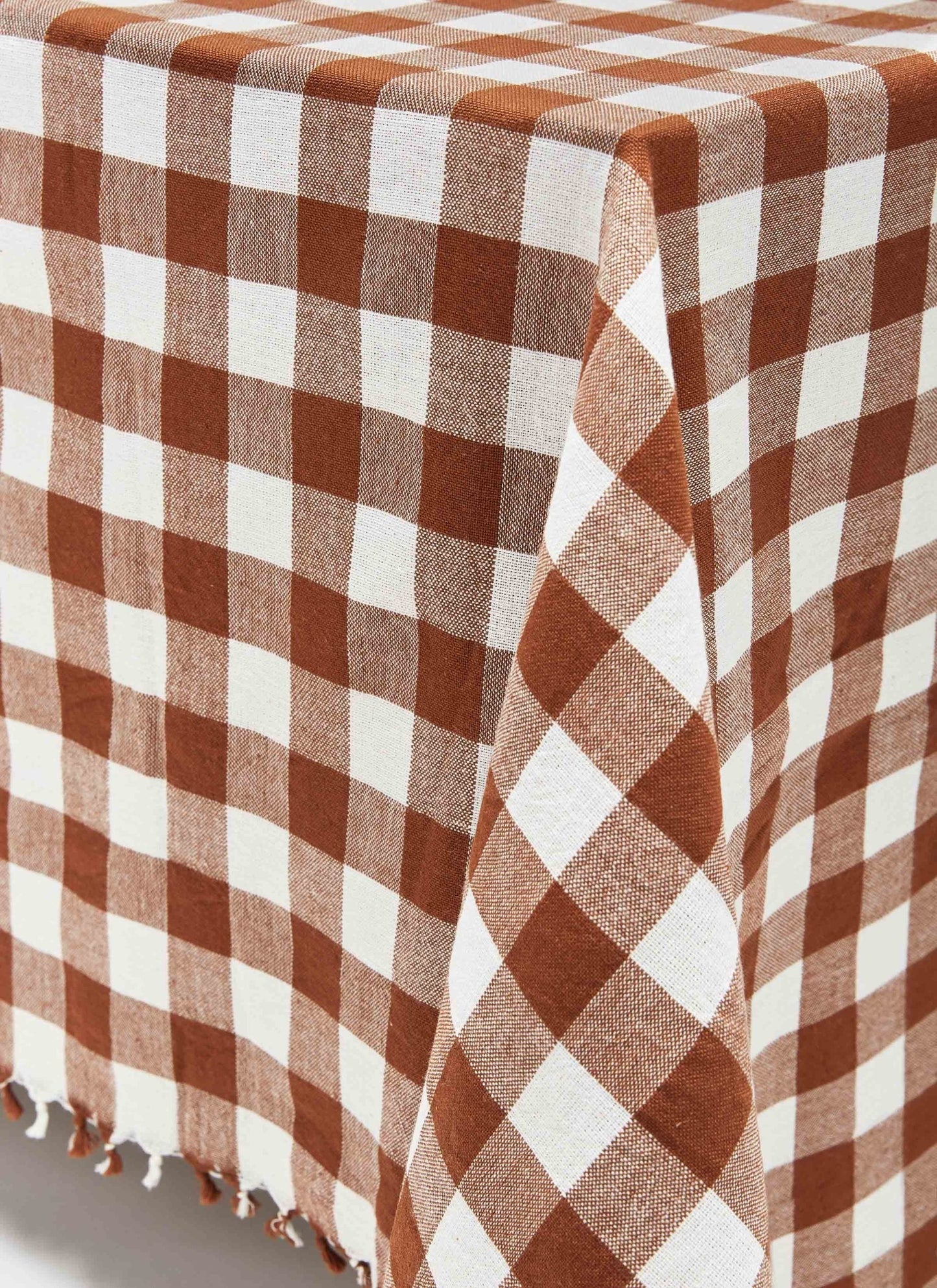 Gingham Nutmeg Tablecloth