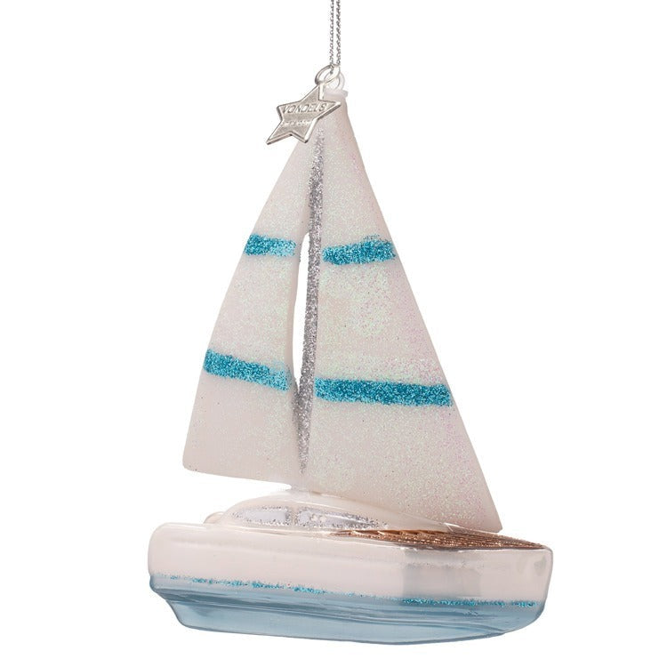 Sailboat Glass Ornament