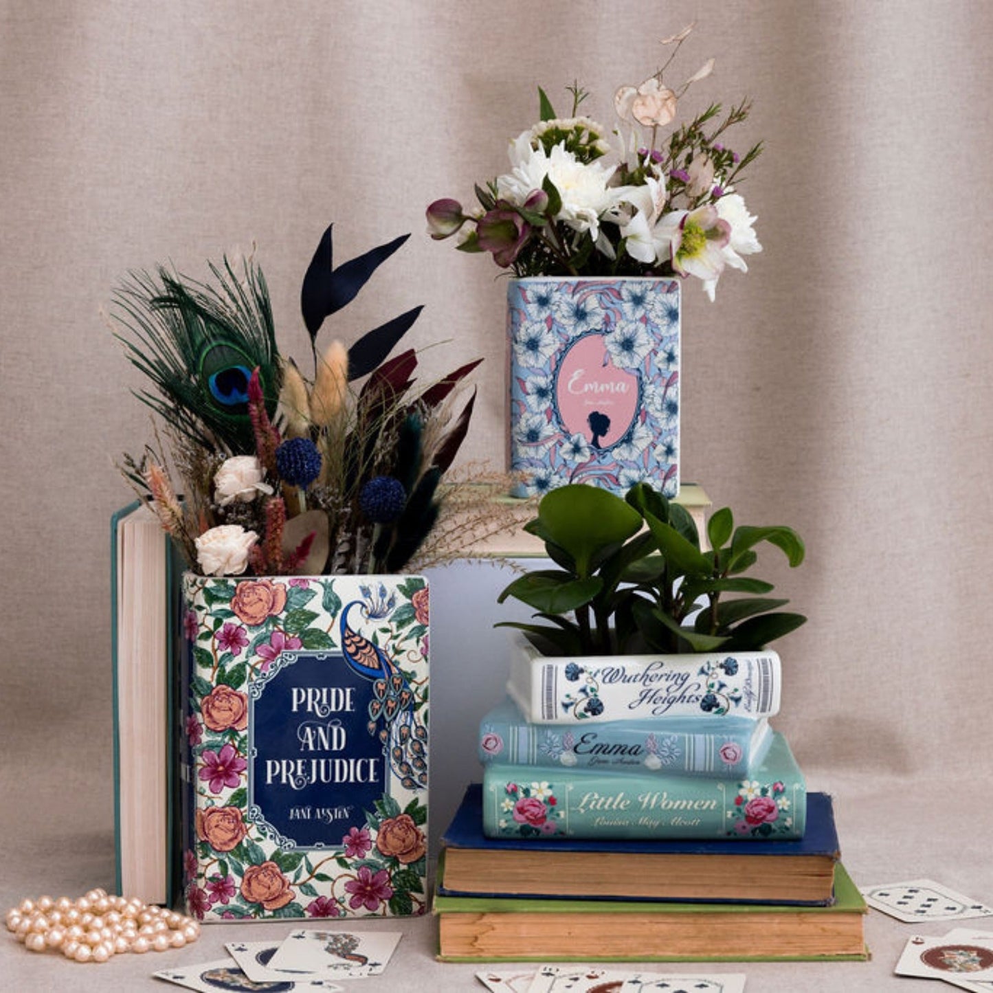 Pastel Classics Stacked Books Planter