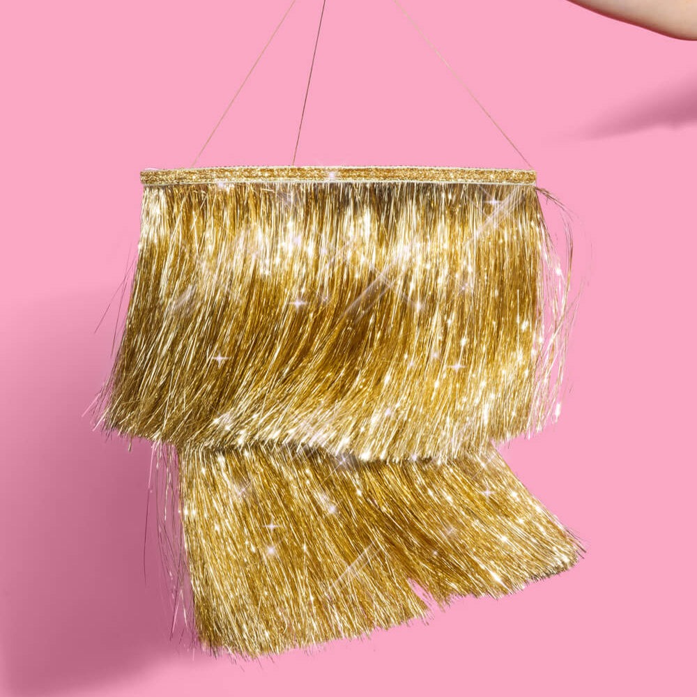 Gold Fringe Chandelier Decoration