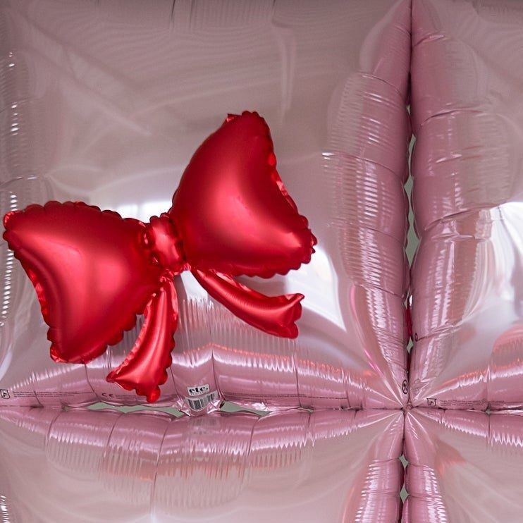 Red Mini Bow Foil Balloon Set