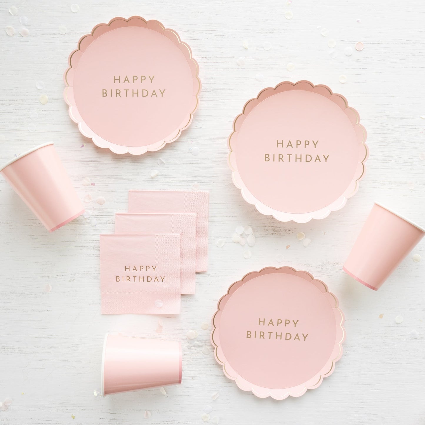 Petal Pink Signature Happy Birthday Small Plates