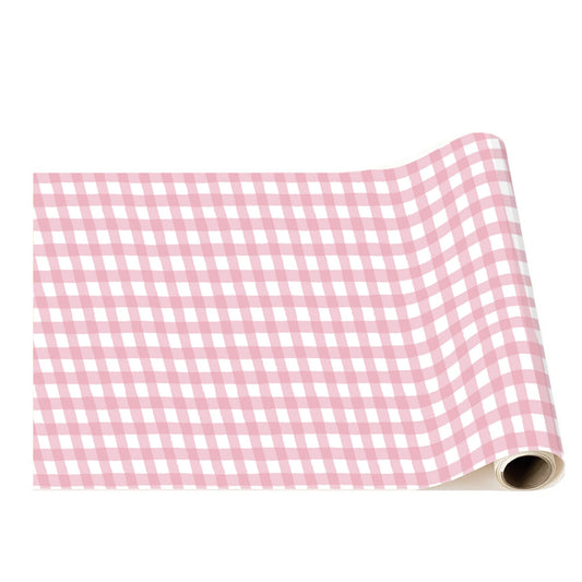 Petal Pink Gingham Table Runner