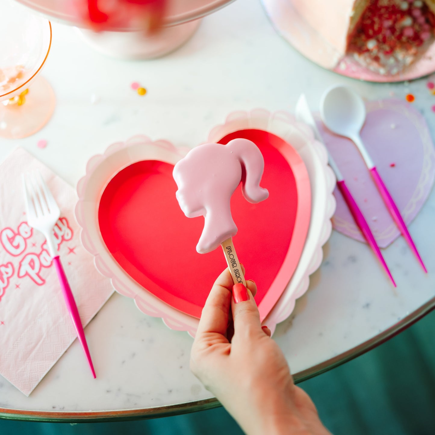 Haute Pink Heart Shaped Plates