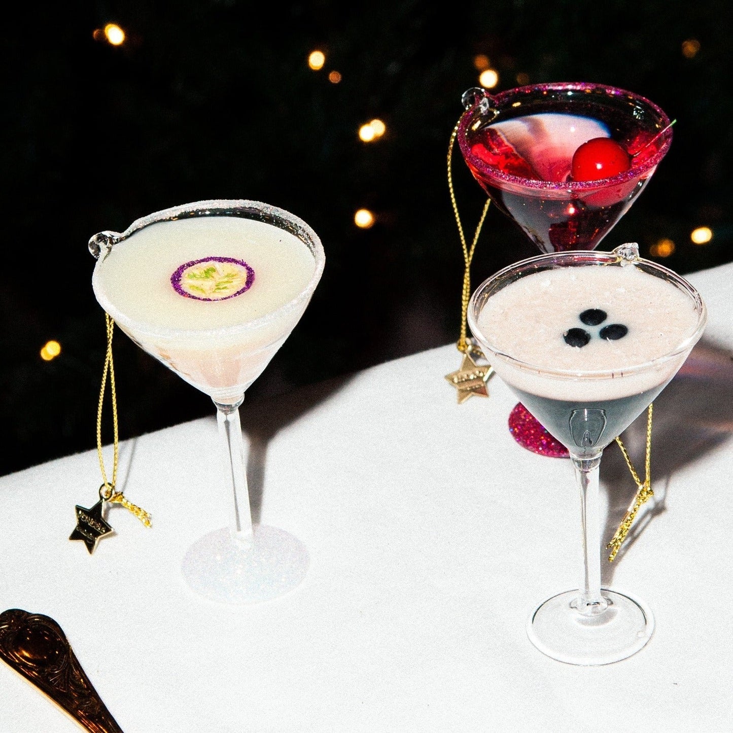 Pink Cosmopolitan Cocktail Glass Ornament