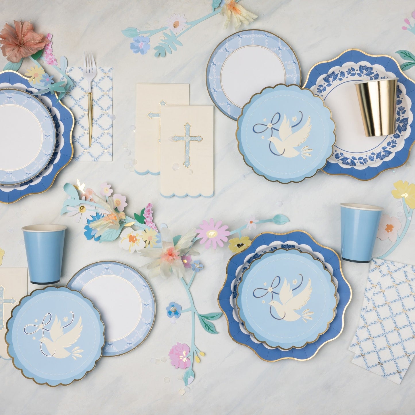 Sky Blue Trellis Small Plates