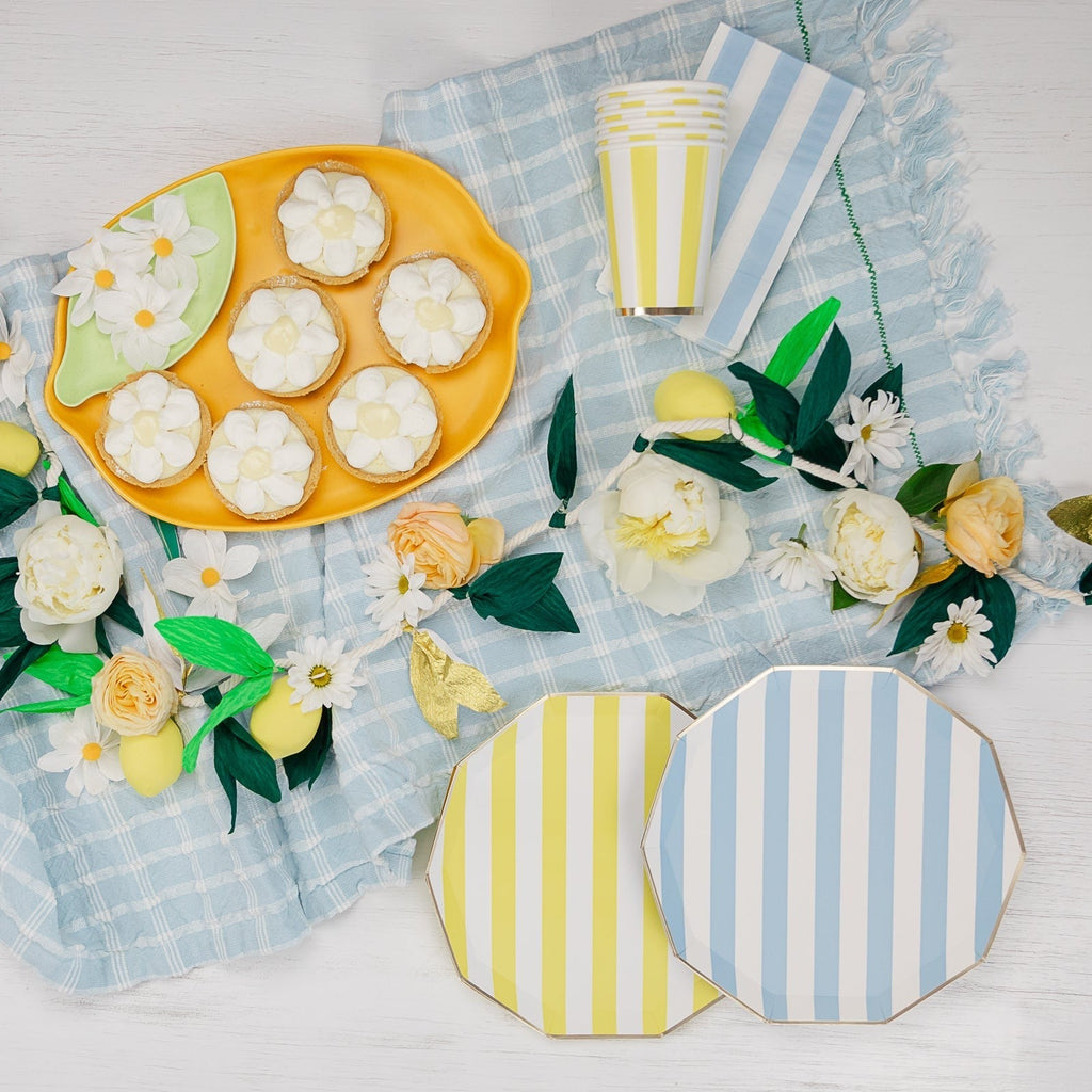 Soleil Yellow Signature Cabana Stripe Plates