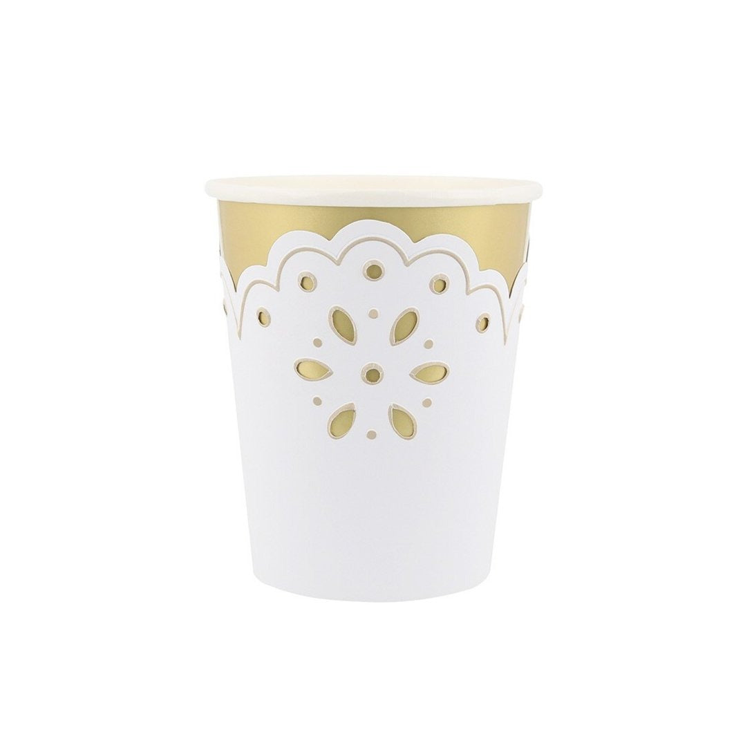 Broderie Anglaise Lace White Cups