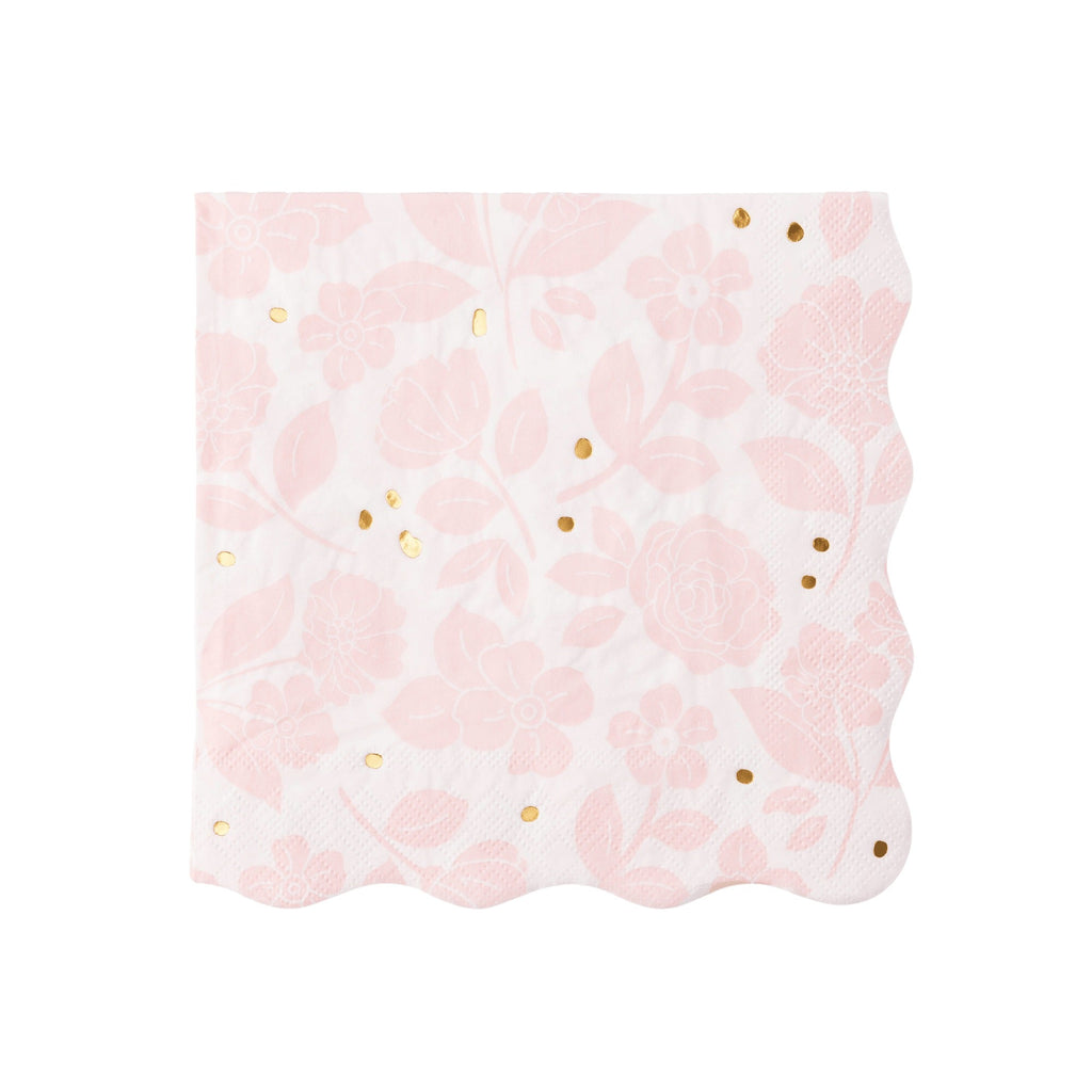 Petal Pink Elegant Floral Dinner Napkins