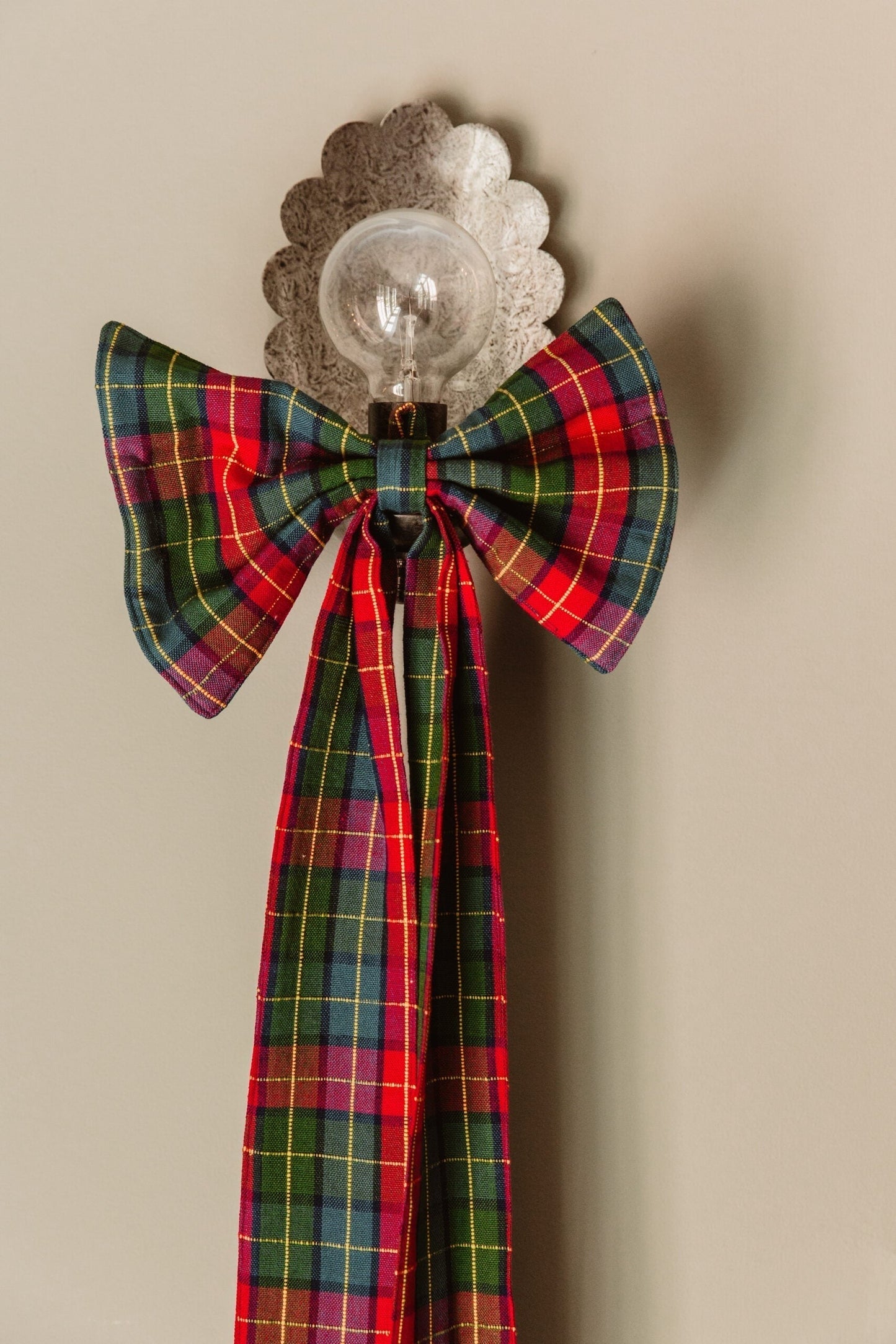 HOLLY PLAID - Multi Fabric Bow