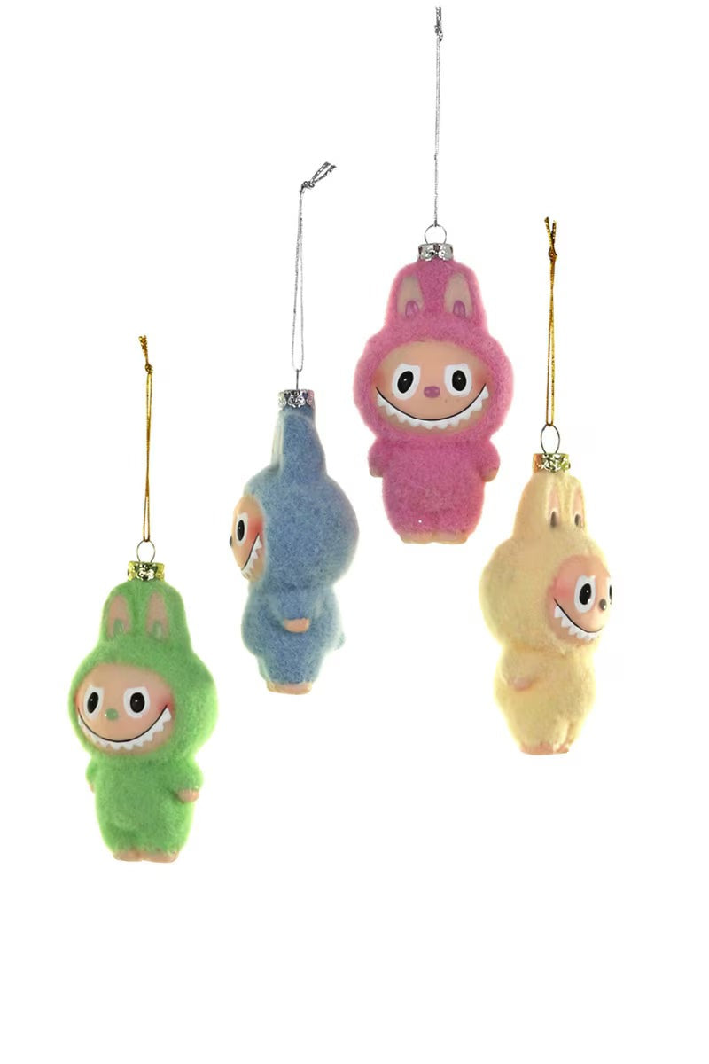 Fuzzy Monster Labubu-Inspired Glass Ornament by Cody Foster