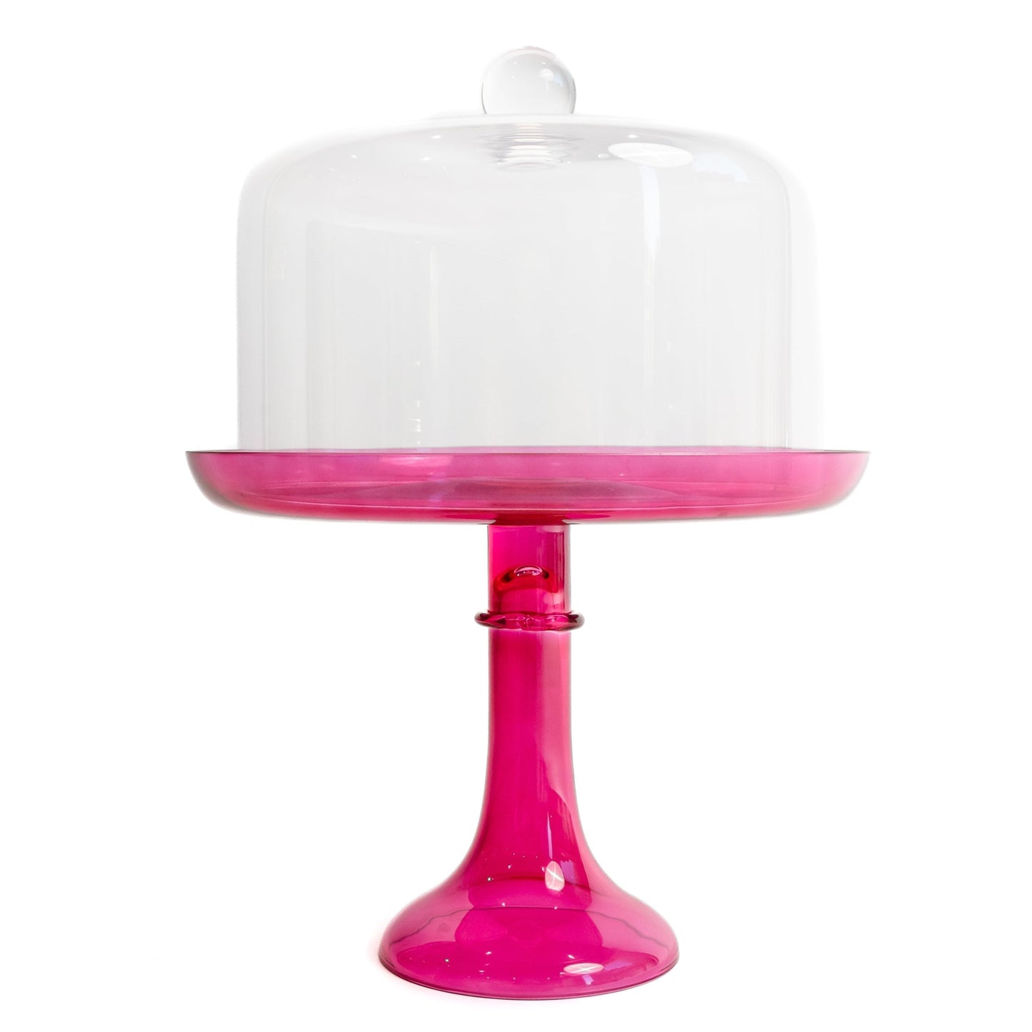 Fuchsia Glass Cake Stand