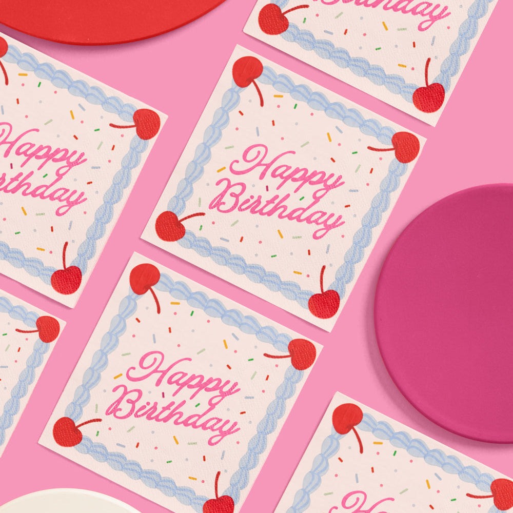 Happy Birthday Cake Napkins